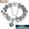 BAMOER Queen Jewelry Silver Plated Charms Bracelet Bangles con Queen Crown Beads Bracelet para mujer PA1823 Precio de fábrica diseño experto Calidad Último estilo