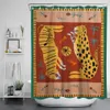 Anime Hippie Style Salon Bathroom Shower Curtain Elephant Tiger Home Bath Decor Cartoon Waterproof Curtains