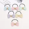 1Pair Bowknot Girls Scrunchies Glitter Hair Bows For Child Elastic Hair Rope TS2003