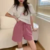 Koreanska chic solida kvinnor shorts kausal raka bottnar sommar korta feminimos pantaloner cortos de mujer 6h259 210603