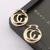 Charm Dames 18K Vergulde Oorbel Oorknopjes Manchet Luxe Merk Ontwerpers Letter Geometrisch Overdrijven Klassiek Bruiloft Sieraden Retro Stijl ER0130