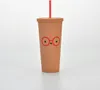 L'ultima tazza da caffè in paglia di plastica a doppio strato da 24 OZ, tazza d'acqua in stile opaco satinato per bambini, supporta il logo personalizzato