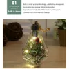 LED Transparent Christmas Ornament Tree Pendant Plastic Bulb Ball Home Decor Birthday Gift New Year Gifts Lights Hanging Decoration for Xmas Party Outdoor Indoor