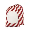 48*64cm Christmas Gift Bags Sublimation Blanks Santa Sack Plaid Pattern Candy Storage Bag with Drawstring w-00984