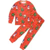 Kerstmiskinderen Pyjama's Snowman Santa Claus Trainingspak Lange Mouw Huis Kleding Pyjama Casual Jongens Meisjes Tweedelige Pak G116W6LV