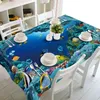 Papagaio de toalha de mesa de vista para o mar 3D Papagaio e elefante impermeável espessa pano de mesa redonda retangular para casamento 210626