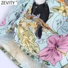 Zevity Women Fashion Animal Floral Print Sommar Shorts Femme Chic Elastisk Midja Casual Slim Pantalone Cortos P1111