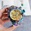 2021 Selling TA Sports Casual Calendar Quartz Men's Watch Clown Personality Large Dial Steel Belt Folding Buckle watches264R