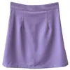 Хередиары женские юбки Preppy Style A-Line High-талия Сплит Мини твердые элегантные повседневные OL для весны 210621