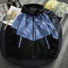 ヒップホップ秋のジャケット男性ウインドブレーカーパッチワーク緩いカジュアルジャケットカップル薄いジャケット緩い大きいサイズジッパーフード付きコート211103