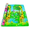 Baby ramper Jeu Tapis 2 * 1,8 mètre de montée Plaquettes de fruits double côté et joyeuse ferme bébé jouets jouets joueurs bébé match de tapis enfants 210320