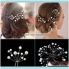 Инструменты ProductsBride Bridesmaid Hair Aessories Pearl Pin Clip Crystal Hrinestone Свадебные шпилки Палочки для женщин Headdress1 Drop Доставка