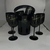 Black Mystery Ice Bucket en 6 Moet Glass voor familiefeest