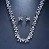 Emmaya Zircons Stunning Crystal Necklace and Earrings Luxury Bridal Party Jewelry Set For Wedding Evening Gift 220119