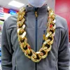 FishSheep Hip Hop Gold Color Big Acrylic Chunky Chain Necklace For Men Punk Oversized Large Plastic Link Men's Jewelry Chokers