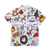 IFPD الاتحاد الأوروبي حجم مضحك عناصر عيد الميلاد 3d مطبوعة زر قمصان الرجال عيد الميلاد عارضة الكرتون حزب قصيرة الأكمام قمصان زائد الحجم 210325