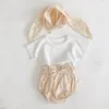 Urodzony Baby Boy Ubrania Urodzone Odzież Ustaw Summer T Shirt + PP Cap Spodenki bawełniany garnitur 210429