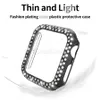 Doppelreihiges Diamant-Uhrengehäuse für Apple Watch Case 38/42 mm 40/44 mm Band PC-Displayschutzfolie für iWatch Serie 6 SE 5 4 3 Hohe Qualität