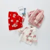 Fleurs mignonnes bébé filles pull en coton cardigan à tricoter printemps et automne bébé fille 210515