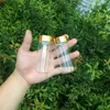 Frascos de armazenamento de vidro 65ml frascos com capa de parafuso de ouro Recipiente de presente 24pcshigh Qty