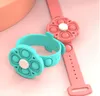 Child gift Sensory Decompression Toy Rotating Bracelets Fidget Toys Pack for Kids favor Mini Simple Dimple Digit Push Bubble Popping Silicone Wristband Boy and Girl