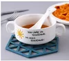 Silicone Mat Hollow Coaster Insulation Mats Cup Hexagon Pad Heat-insulated Bowl Home Decor Desktop Placemat RRA9584