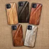 Wood Grain Tempered Glass Phone Cases For iPhone 13 Pro Max 12 Mini 11 XR 8 Plus Samsung S20 S21 Ultra Note 20