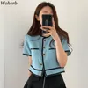 Summer Short Sleeve O-Neck Single Breasted Women Trend Coat Feminino Chic Button Loose Casual Ladies Jacket 210519