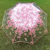 낭만적 인 투명한 맑은 꽃 거품 돔 귀여운 디자이너 고스 우산 반 자동 바람 무거운 비 여성 태양 우산 h1916252