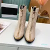 Moda Botas Mulheres Clássicas Padrão Geométrico De Couro De Alta Qualidade Low-Key Luxo Simples Partido Ao Ar Livre Sapatos Casuais + Altura do Salto 7.5cm