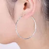 Hoop Huggie S925 bijoux en argent sterling avec des boucles d'oreilles exagérées de mode grand cercle simple cadeau d'anniversaire pour les cadeaux de fête des femmes