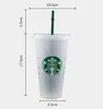 Starbucks 24oz / 710 мл прозрачный тумблер с соломинкой многоразовая вентиляция матового ледяного питья толстые пластиковые стаканчики для кофе капучино H1102