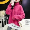 Half Turtleneck Net Red Pullover Sweater Women Thick Knit Autumn And Winter Bottoming Shirt 210427