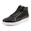 Mode m￤n st￶vlar hi-top l￤der martin boot strass god kvalitet svart guld silver utomhus gl￤nsande skor storlek 39-45 f￶r m￤n