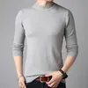 Liseaven Homens Cashmere Sweathers Manga Completa Puxar Homme Sólido Cor Pullover Sweater Masculino Tops 210818