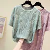 Grande taille Chic hauts pour femmes été à la mode lâche à manches courtes motif esthétique Ulzzang coréen T-shirt surdimensionné vêtements 210623