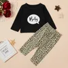 Zomer- en lente Sisters Matching Sets Baby Leopard Print Bodysuit of Top Broek Set 210528