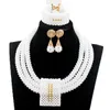 Earrings & Necklace Fabulous White Coral African Beads Bib Jewelry Set Wedding Nigerian Lady Ceremony Party QW596