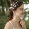 Cabelo de cor de prata simples clipe de cabelo nupcial acessórios de casamento artesanais acessórios mulheres Headpiece Barrete clipes para a dama de honra x0625