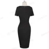 Nice Forever New Spring Elegant Styly Contrast Color Patchwork Office Work Wordidos Business Bodycon Женщины платье B571 210322