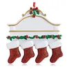 Resin Personalized Stocking Socks Family Of 2 3 4 5 6 7 8 Christmas Tree Ornament Creative Decorations Pendants w-00915