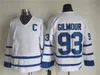 남자 빈티지 클래식 아이스 하키 93 Doug Gilmour 저지 64 Stanleycup 29 Felix Potvin 29 Mike Palmateer 21 Borje Salming 17 Wendel Clark Retro Stitched Blue White Color