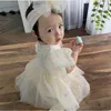 الفتيات الوليد الأميرة ل 1st عيد الحزب الزفاف الرضع طفلة ملابس القطن المعمودية اللباس 210315