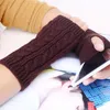 Women Stylish Hand Warmer Winter Gloves Arm Crochet Knitting Mitten Warm Fingerless Glove Gants