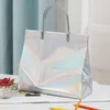 Aufbewahrungstaschen PVC Laser Einkaufstasche Dicke Handtasche Frauen Organizer Kosmetik Kunststoff für Spielzeug im Badezimmer Mode Shopper N￩cessaire