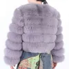 Women's Winter Jacket Echt Bontjas Effen Kleur Lange Mouw Kleding Multi-Color Afneembaar Vest Natural 211124