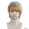 11 inches herrarnas syntetiska peruk ljus blondin perruques de cheveux funne simulering mänskliga hår peruker wig-m27
