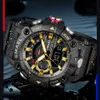 Smael Military Watches Men Sport Watch Vattentät Armbandsur Stopwatch Larm LED Ljus Digital Klockor Mäns Big Dial Clock G1022