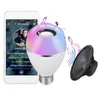 Portable Speakers LED Music Bulb Smart Bluetooth Colorful 24Key Wireless Remote Control WakeUp Lamp