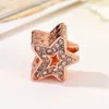 Adatto Pandora Bracciale in argento sterling 20 pezzi Oro rosa Meteor Pentagramma Perline di cristallo Charms per la catena europea di fascino del serpente Moda Gioielli fai da te all'ingrosso